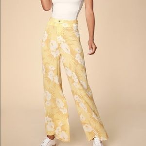 Floral High-Waisted Pants